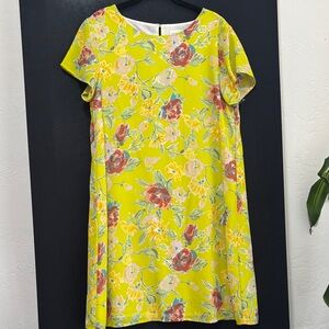 Vibrant Floral Midi Dress in Yellow